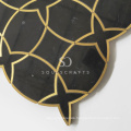 Nero Marquine and Brass Luxurious Marble Waterjet Mosaic Tile